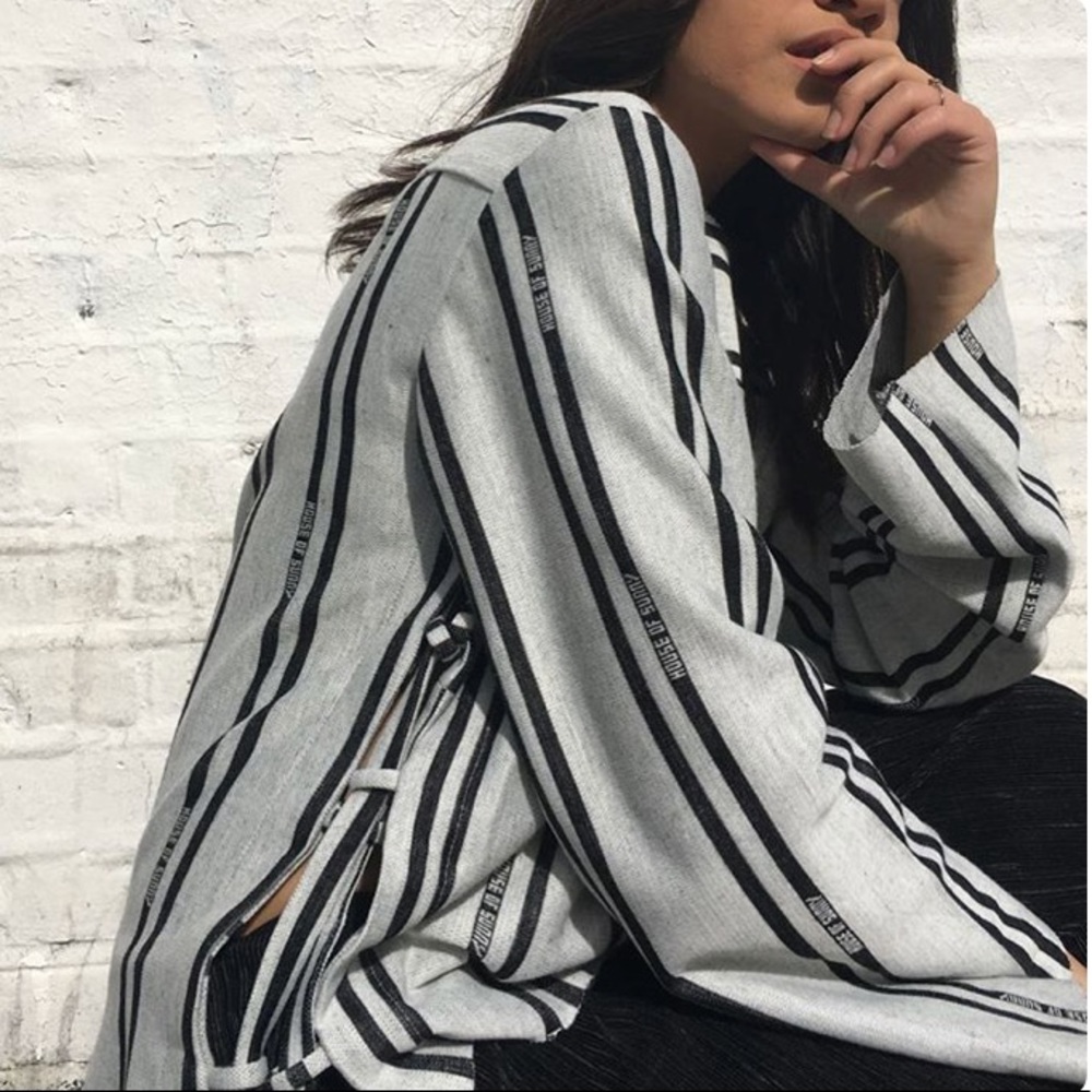 NWT House of Sunny Stripe Volume Top size UK 10
